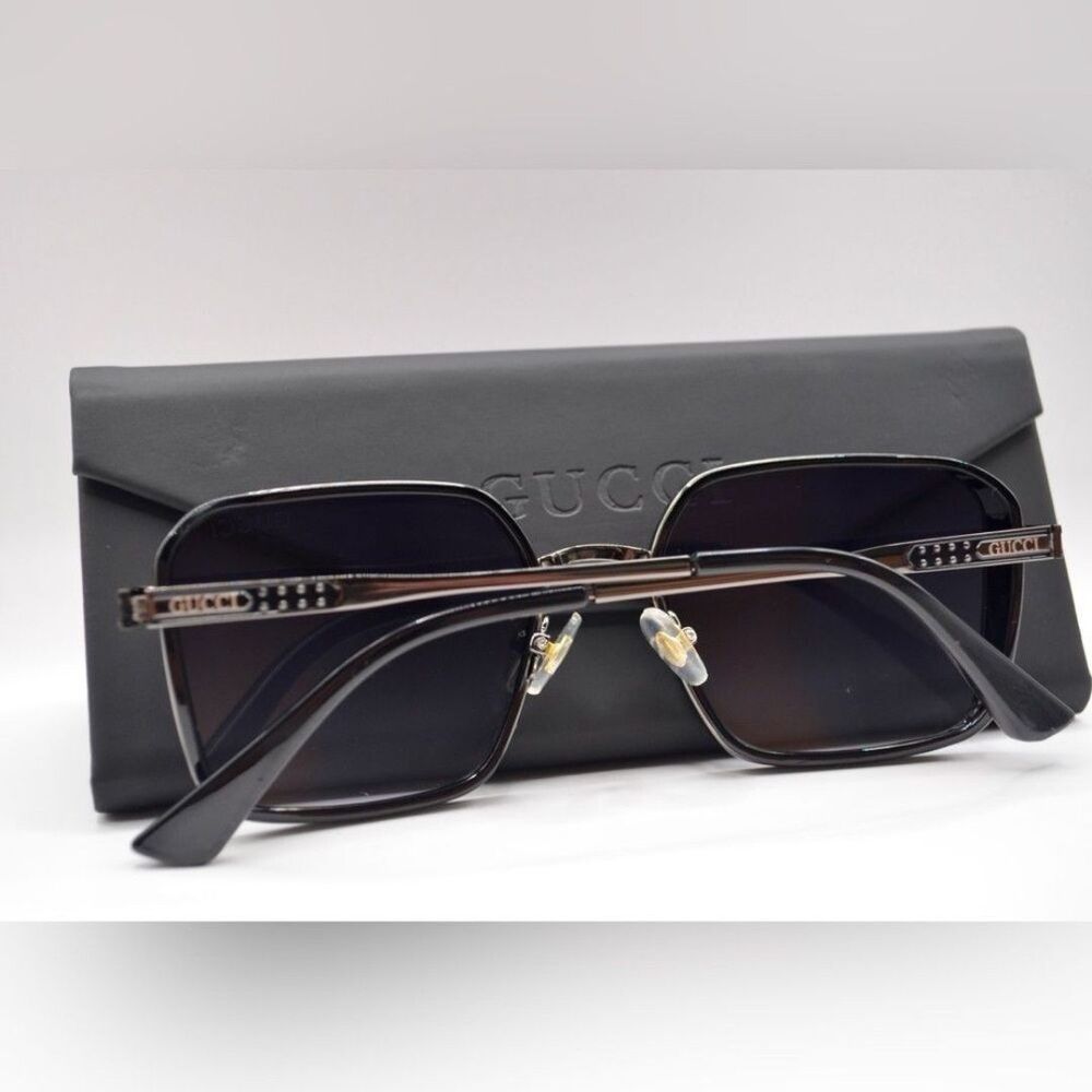 Gucci Women’s Sunglasses | Silver & Black | Purple Gray Gradient | 56-16-145 - Picture 9 of 12